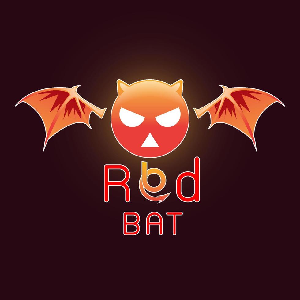 Red Bat Illustration Logo vector