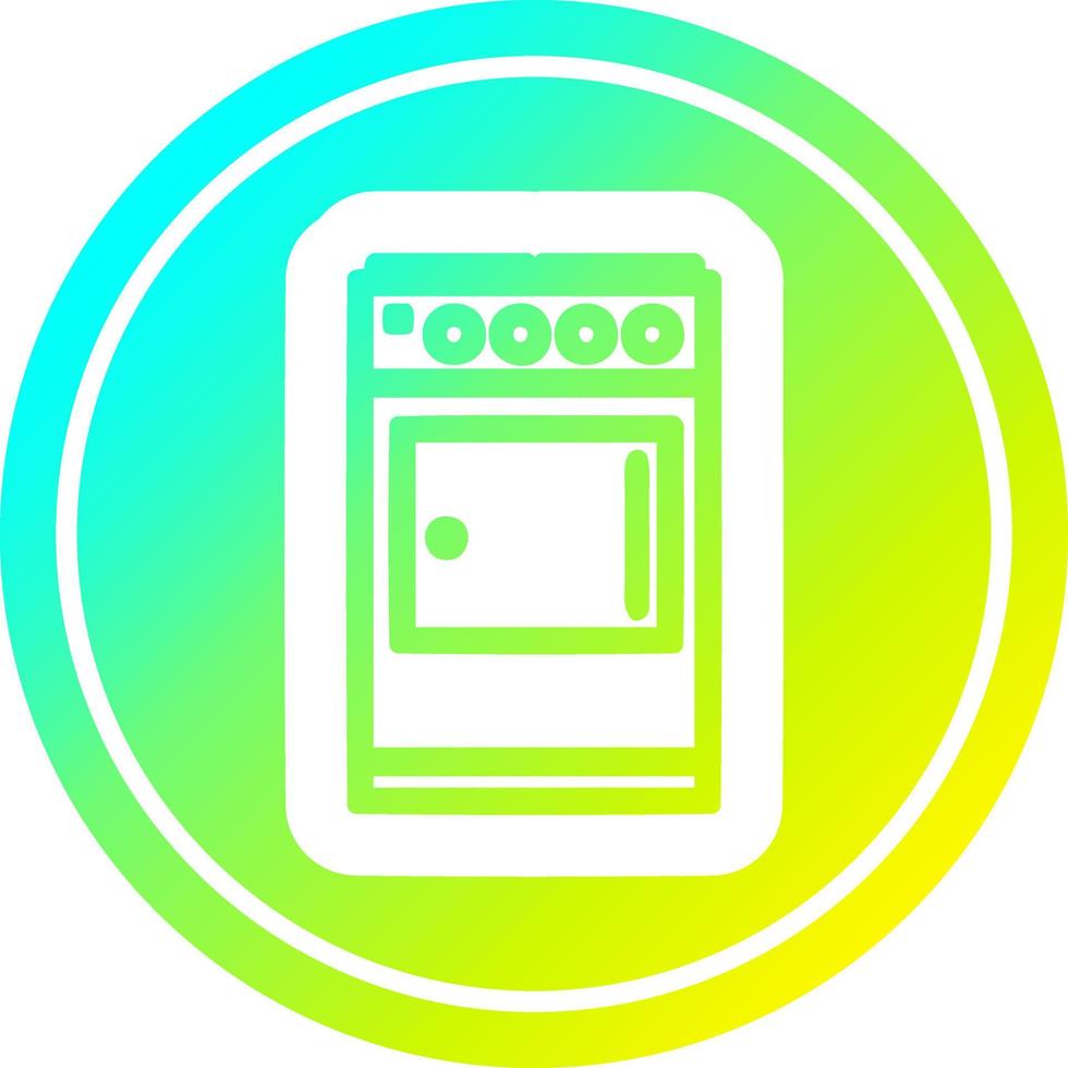 kitchen cooker circular in cold gradient spectrum vector