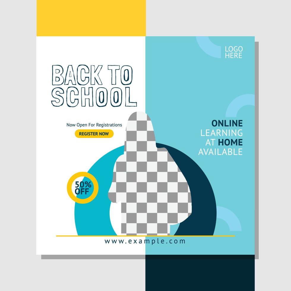 back to school social media post template vector