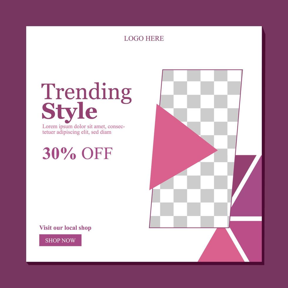 fashion trendy stylish social media post template vector