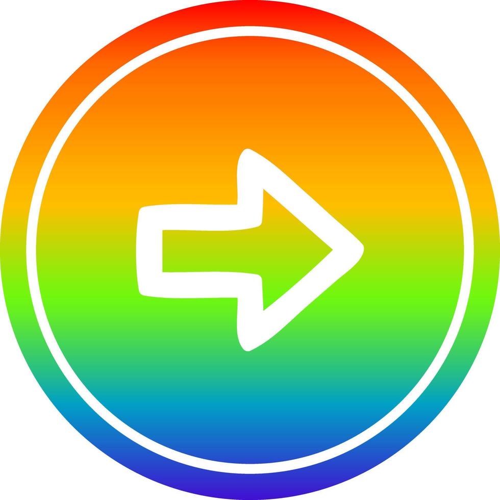 direction arrow circular in rainbow spectrum vector