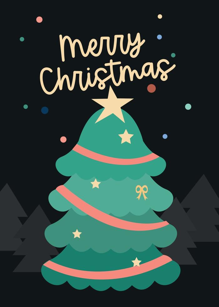 Christmas tree card vector