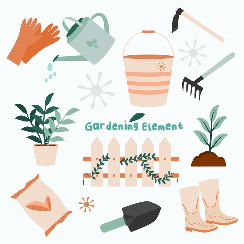 herramientas de ilustración para jardinería vector