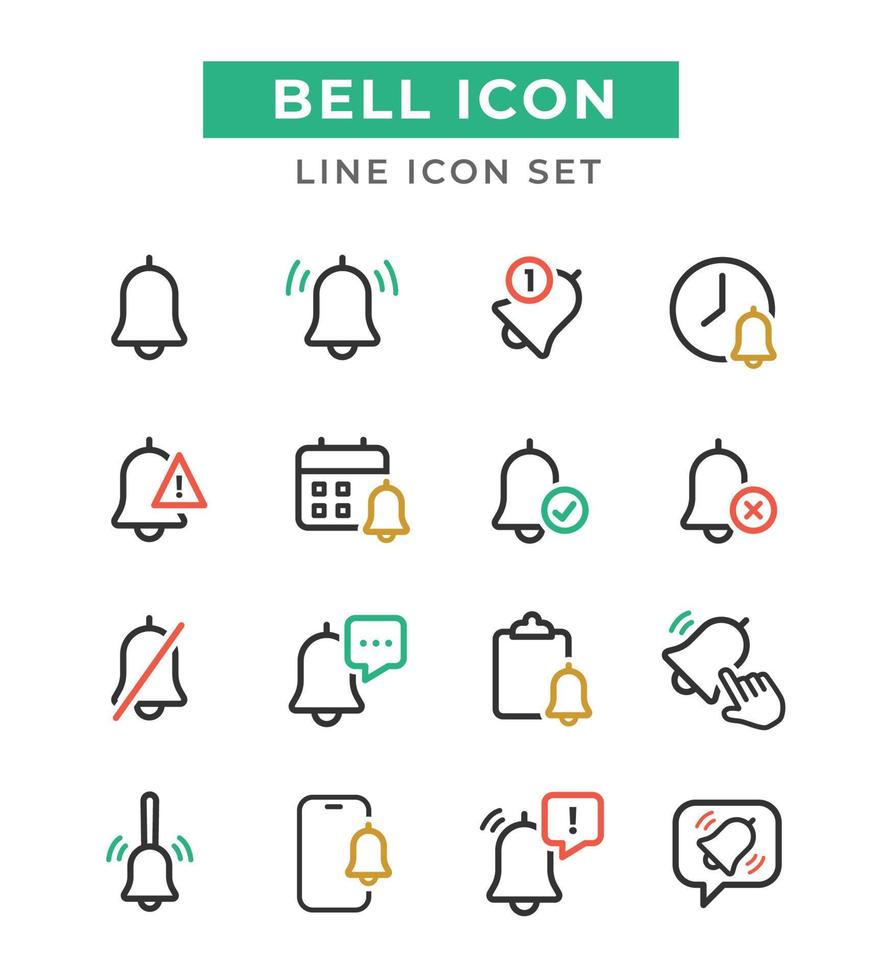 Bell Line Icon Set vector