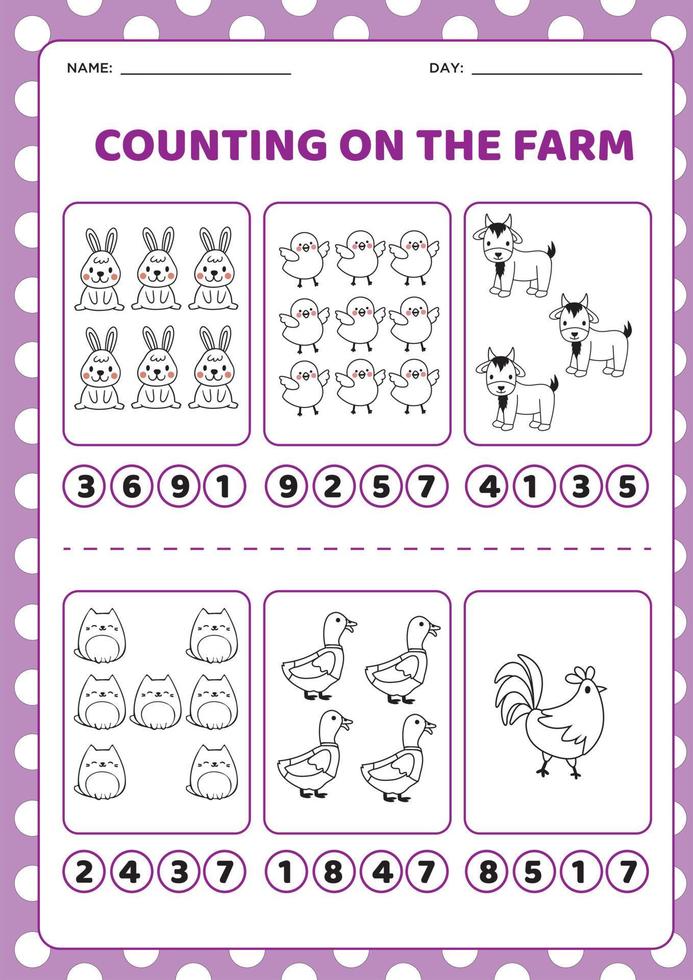 COUNTING ON THE FARM vector