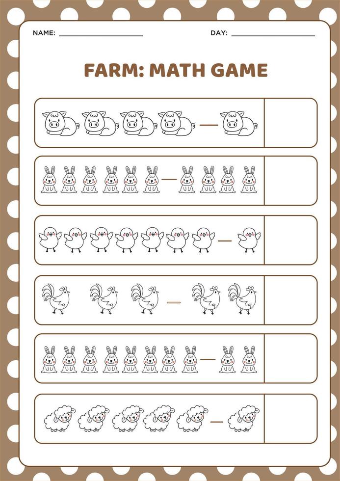 Math game problems with subtraction 10686324 vector art at vecteezy