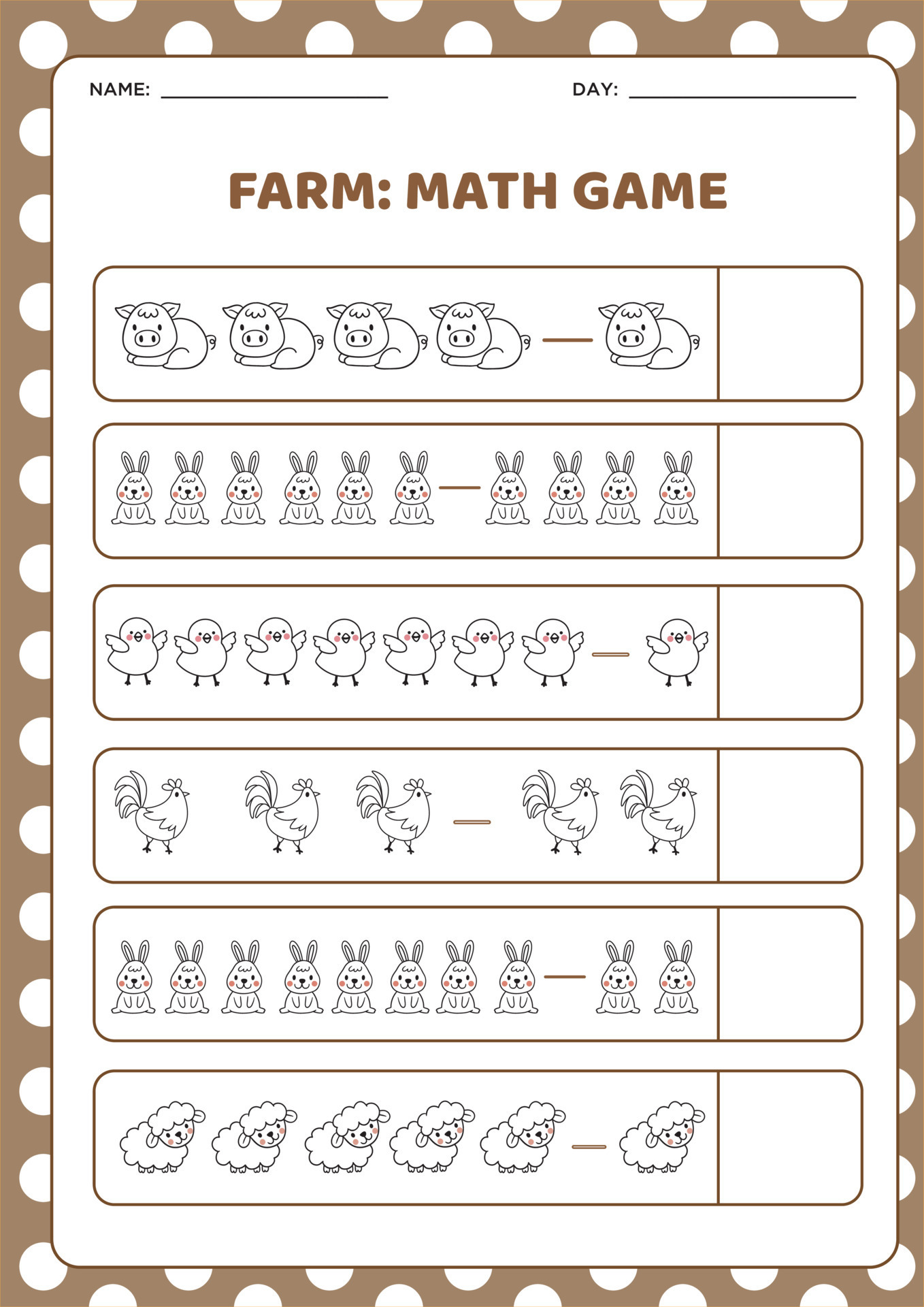 Math game. Problems with subtraction 10686324 Vector Art at Vecteezy