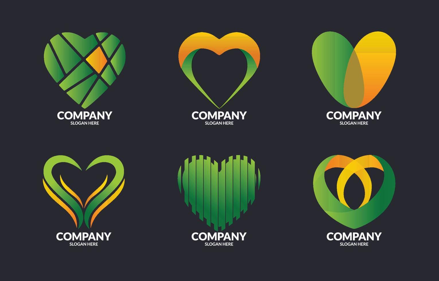 colección de logotipo de corazón abstracto vector