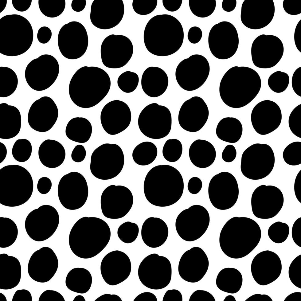 Geometrical background with uneven circles. Abstract round seamless pattern. Hand drawn dots pattern. Dotted background. vector