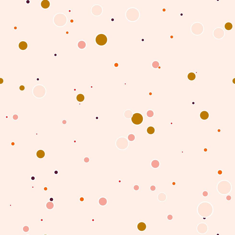 Geometrical background with uneven circles. Abstract round seamless pattern. Hand drawn colorful dots pattern. vector