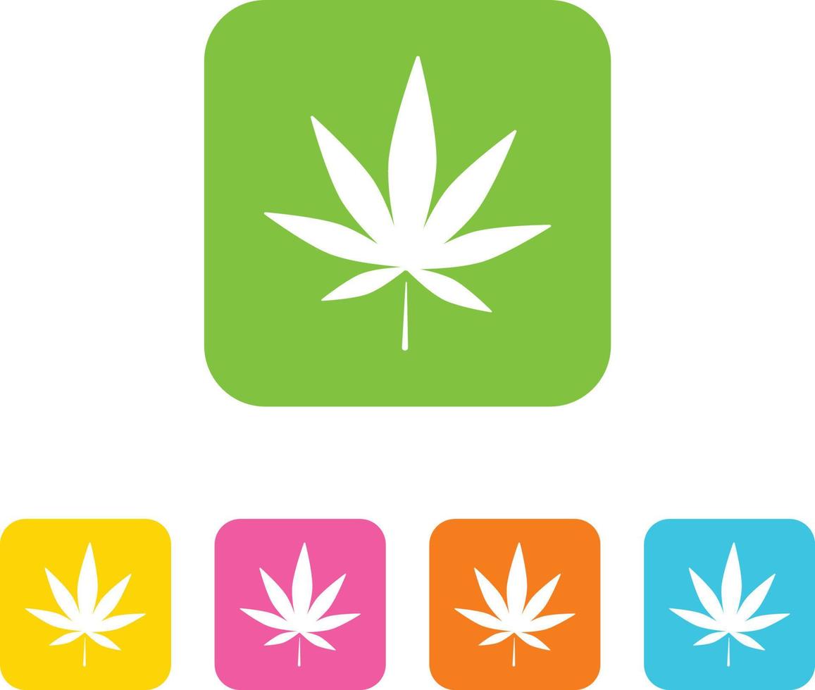 Cannabis leaf icon set on white background. vector