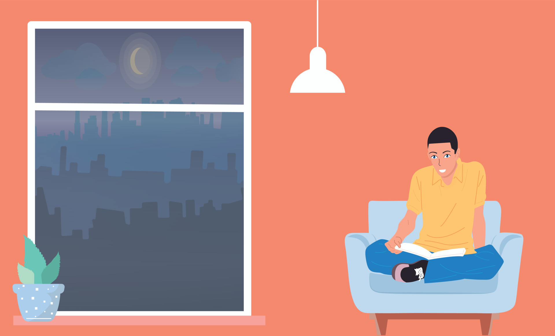 the-guy-is-reading-a-book-at-home-sofa-and-window-relaxation