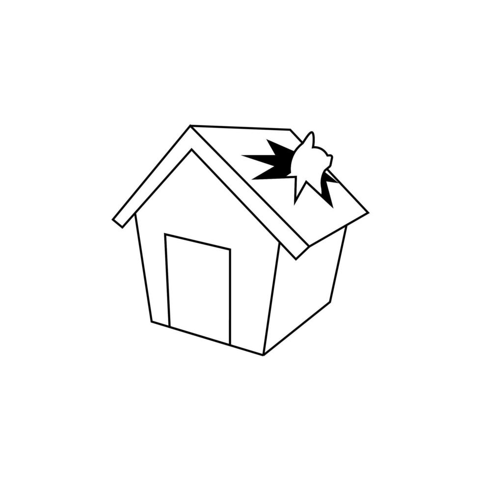 Vector illustration cat house too small for cat