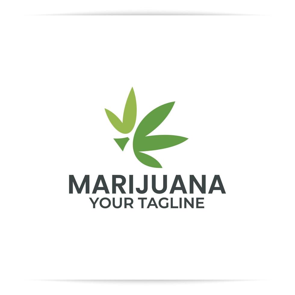 diseño de logotipo vector abstracto de marihuana