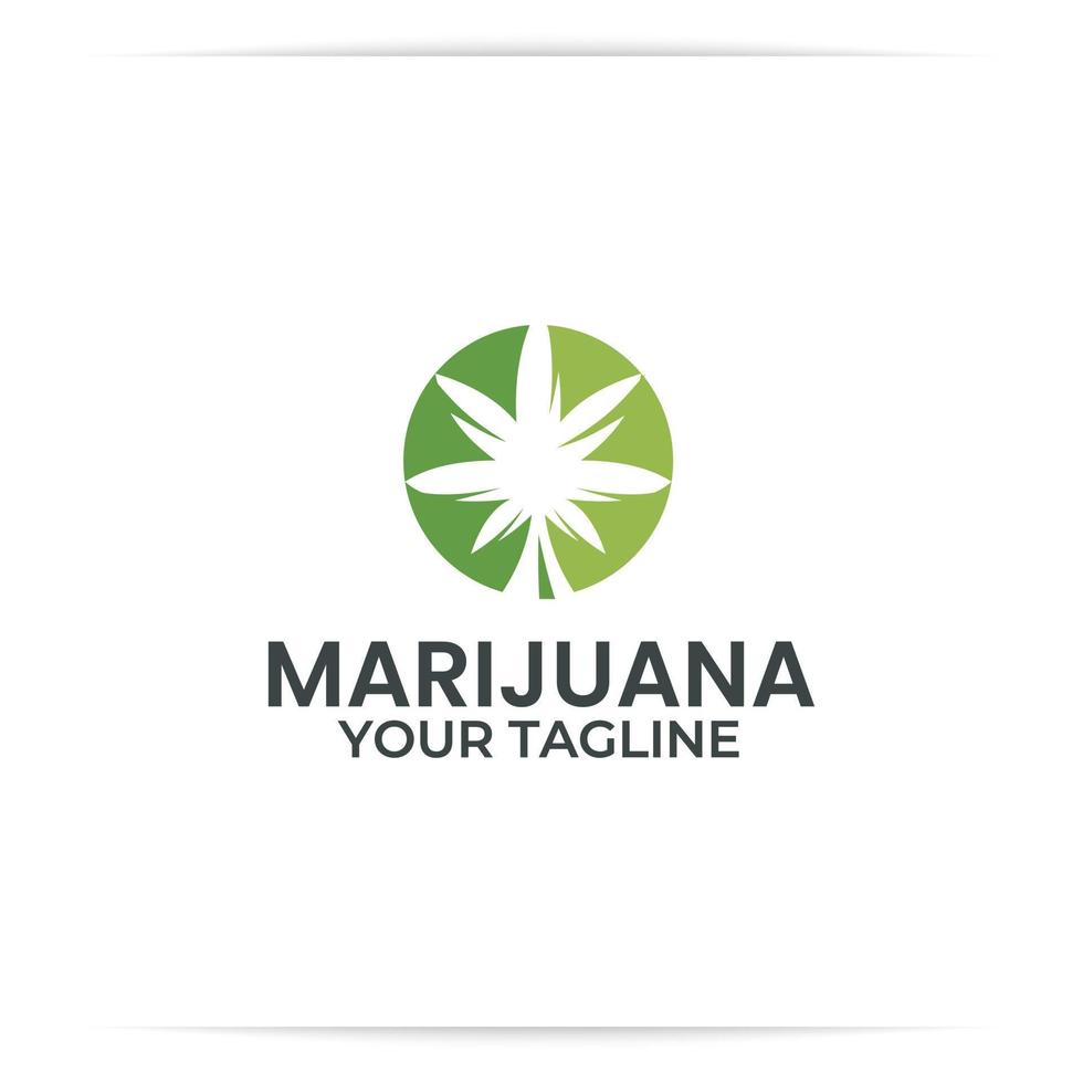 diseño de logotipo vector abstracto de marihuana