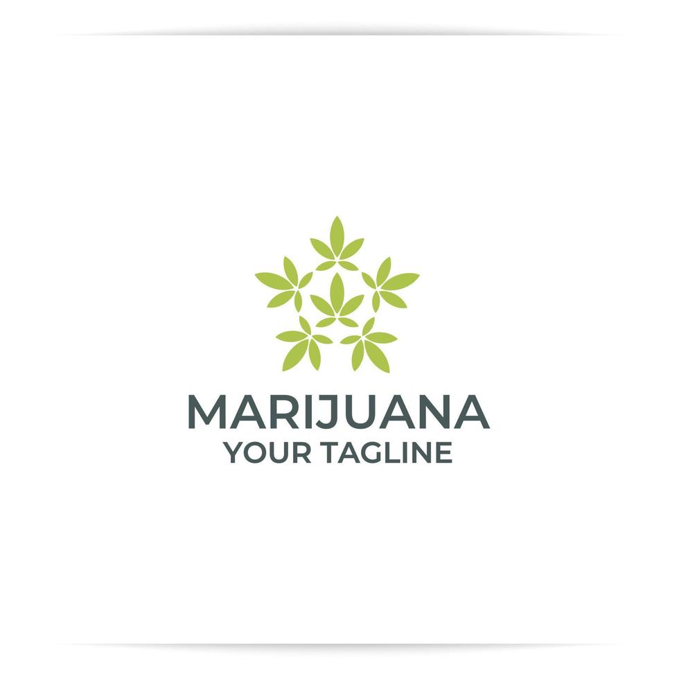 vector circular de diseño de logotipo de marihuana
