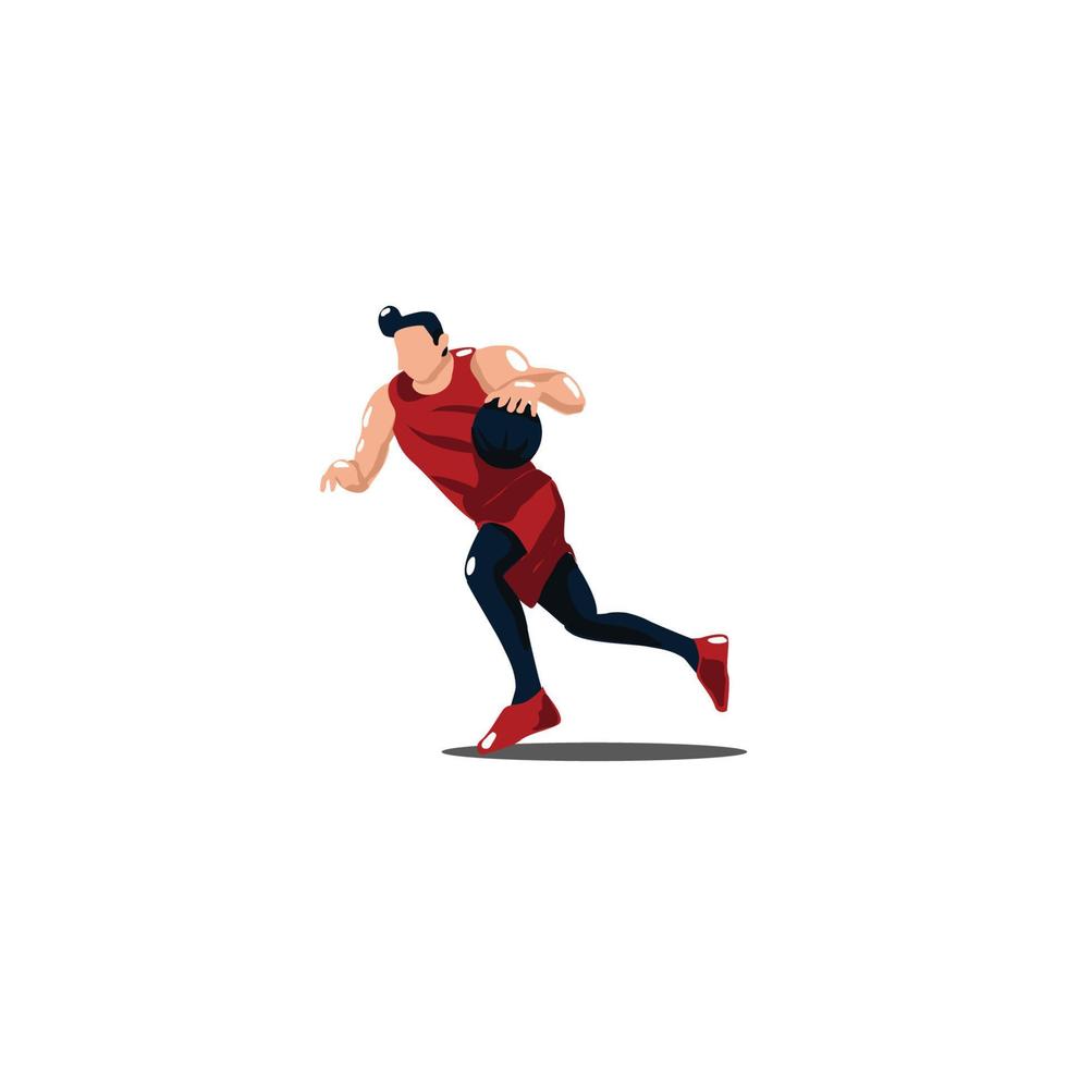sport man dribbling the ball quickly on basket ball game - illustrations of basket ball player dribbling the ball quickly cartoon isolated on white vector
