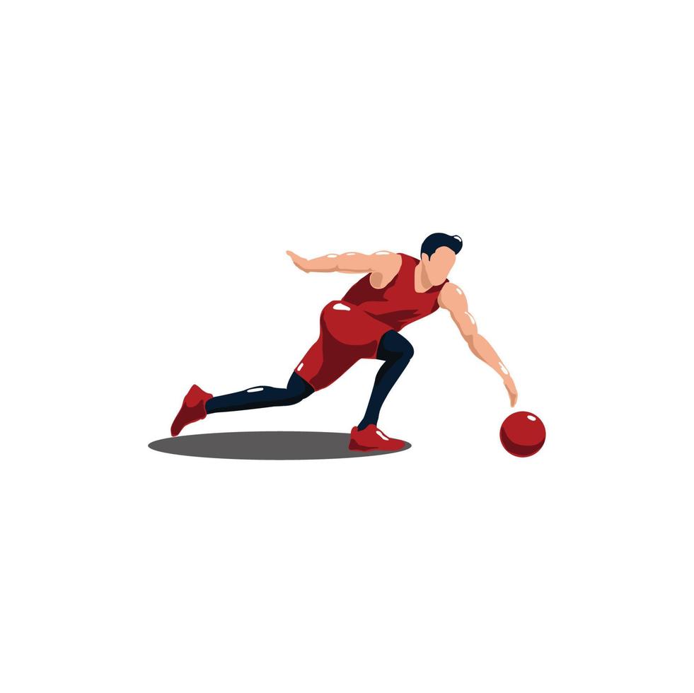 man catching the ball on basket ball game - illustrations of basket ball player catching the ball cartoon isolated on white vector