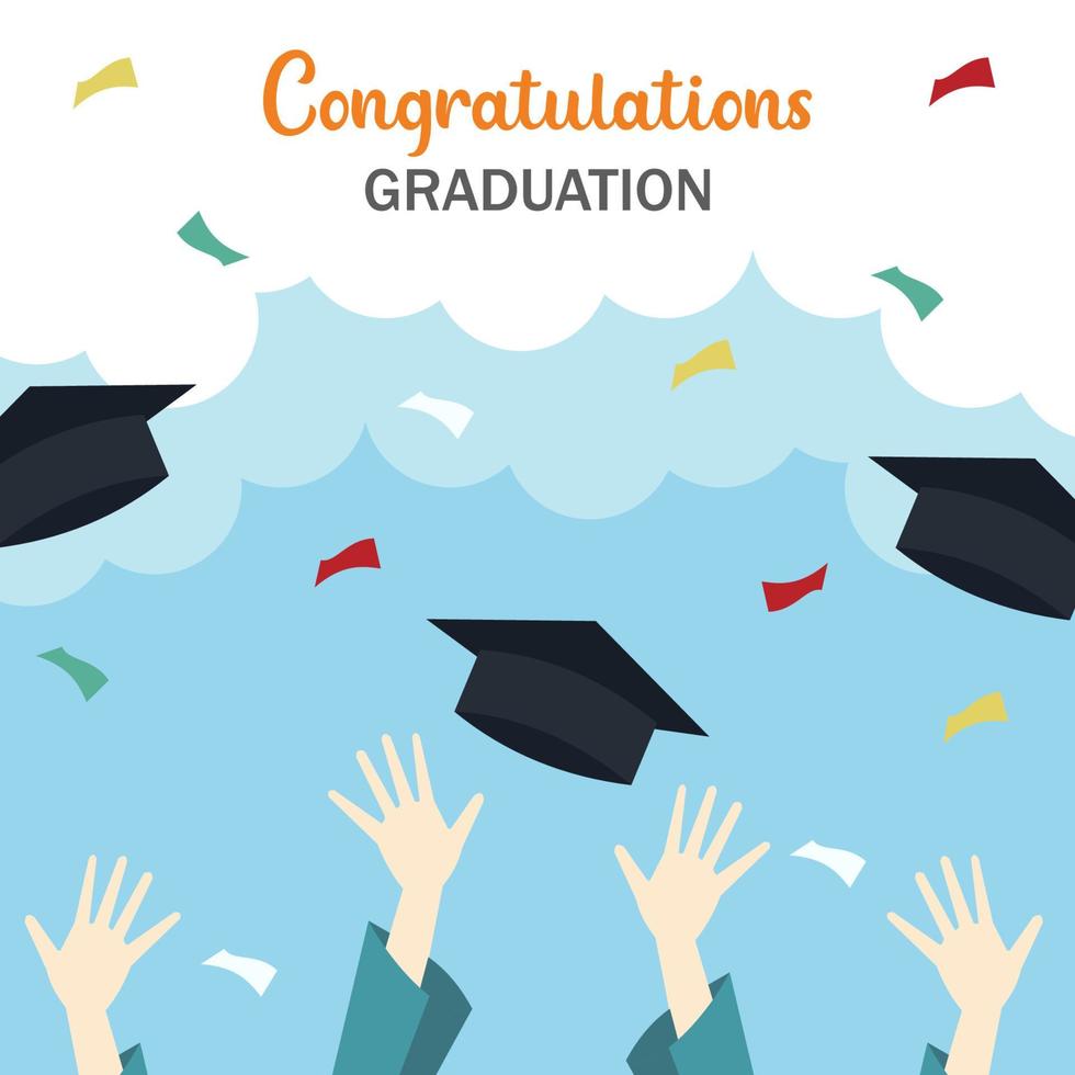 Celebrate graduation in this unprecedented school year moment of accomplishment illustrations square vector