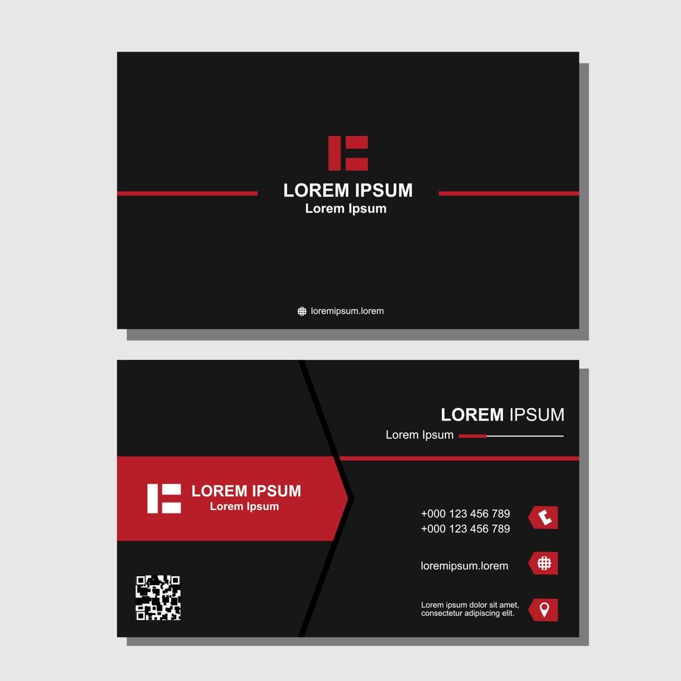Modern business card black and red corporate professional black red vector