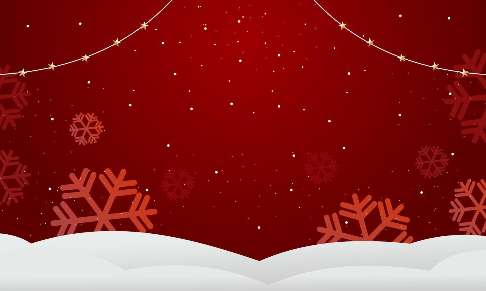 red gradient glitter ice snow with stars background vector