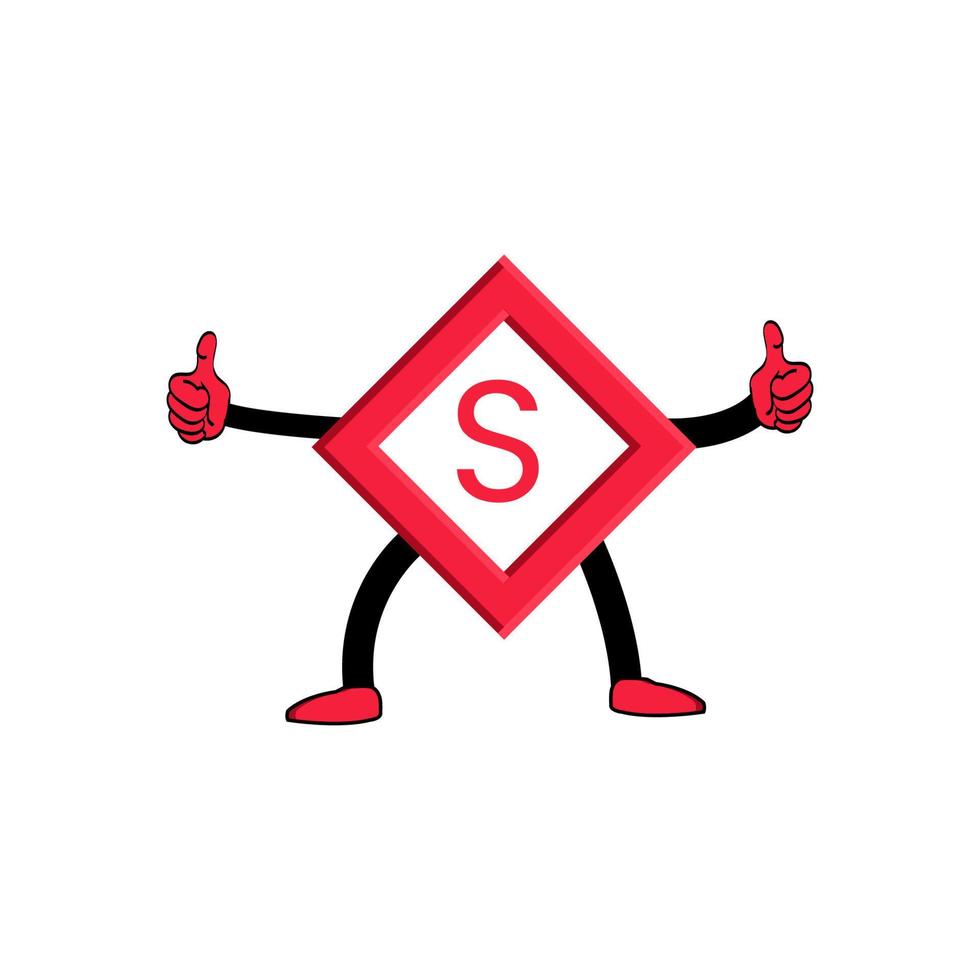 cartoon character in the form of a stop symbol, suitable for illustrations, websites, advertisements, applications, to signify a stop vector