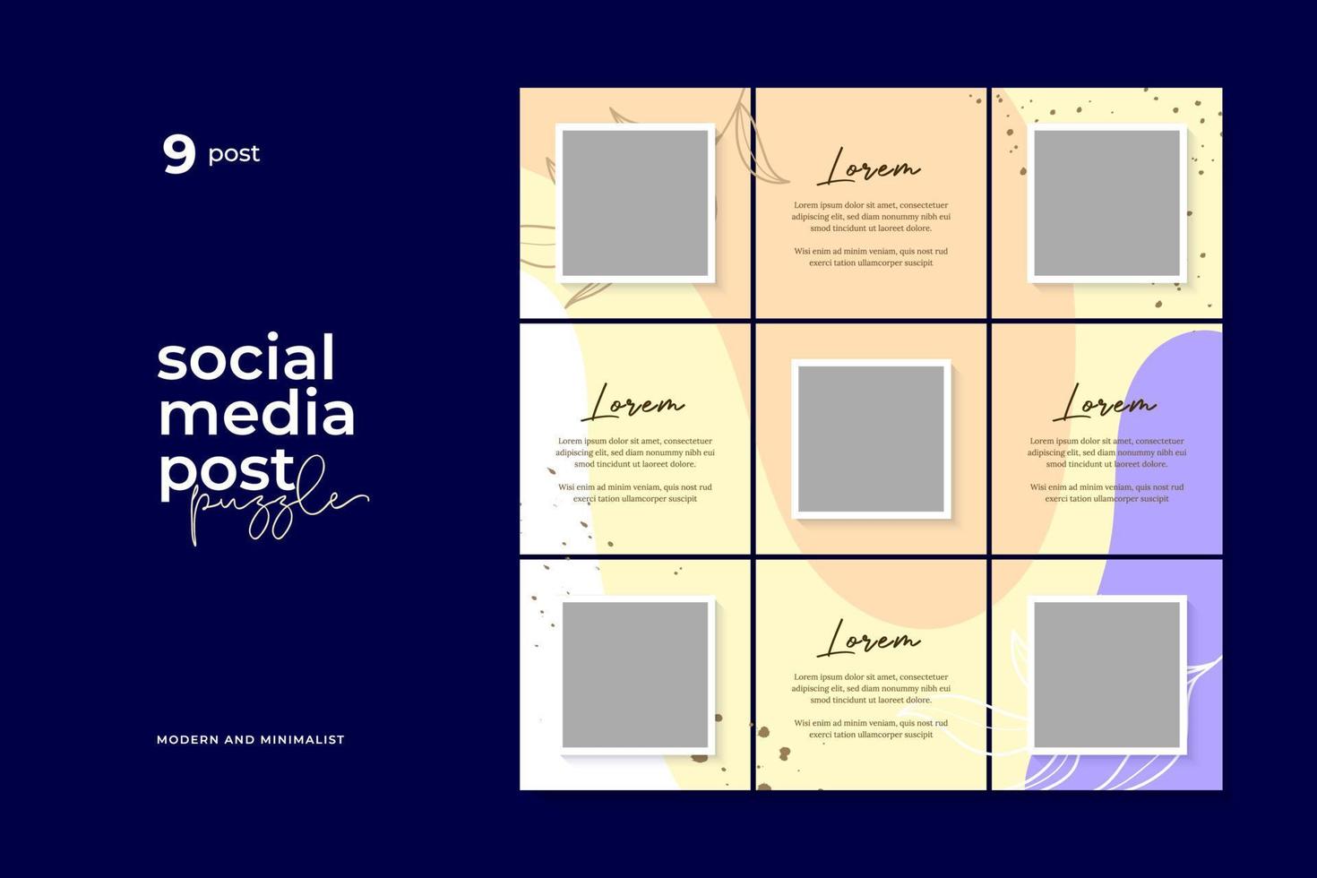 Social media post puzzle template vector, Background, Abstract. vector