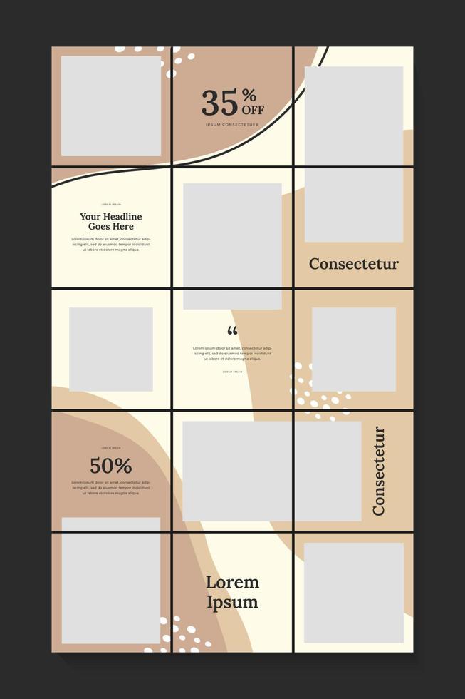 vector de plantilla de rompecabezas de publicación de redes sociales, fondo, resumen.