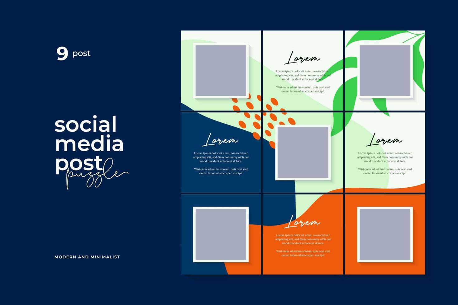 Social media post puzzle template vector, Background, Abstract. vector