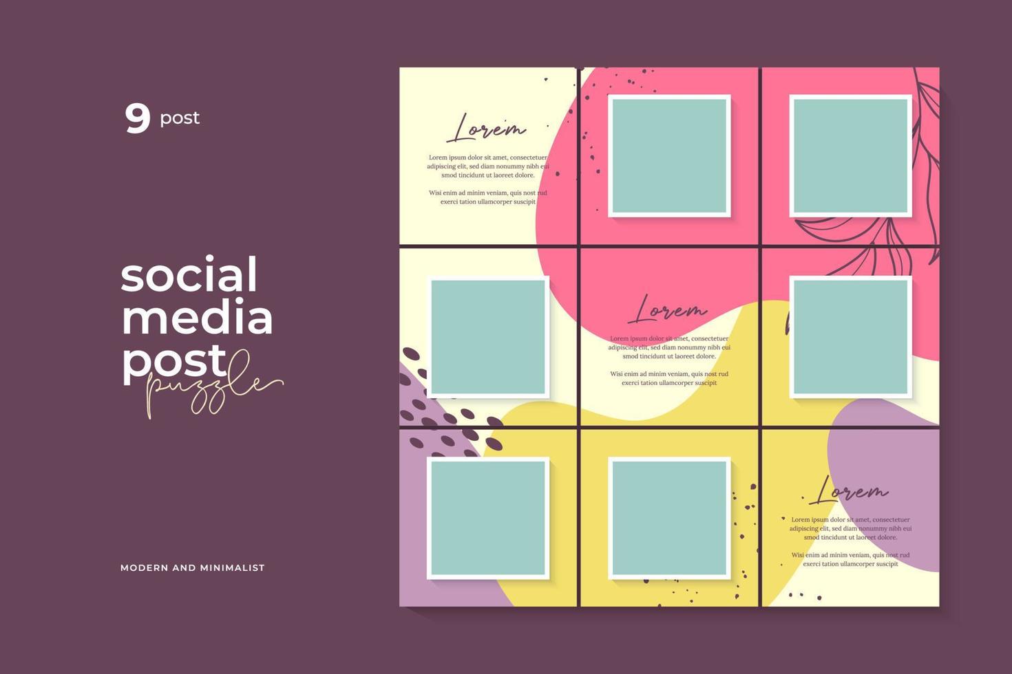 Social media post puzzle template vector, Background, Abstract. vector