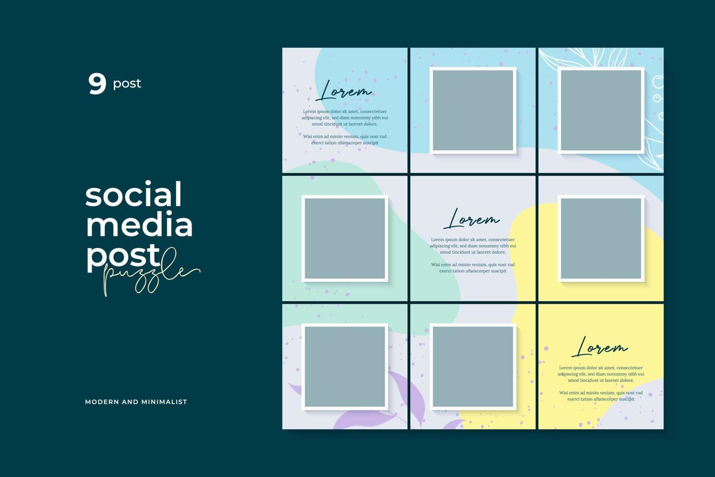 Social media post puzzle template vector, Background, Abstract. vector