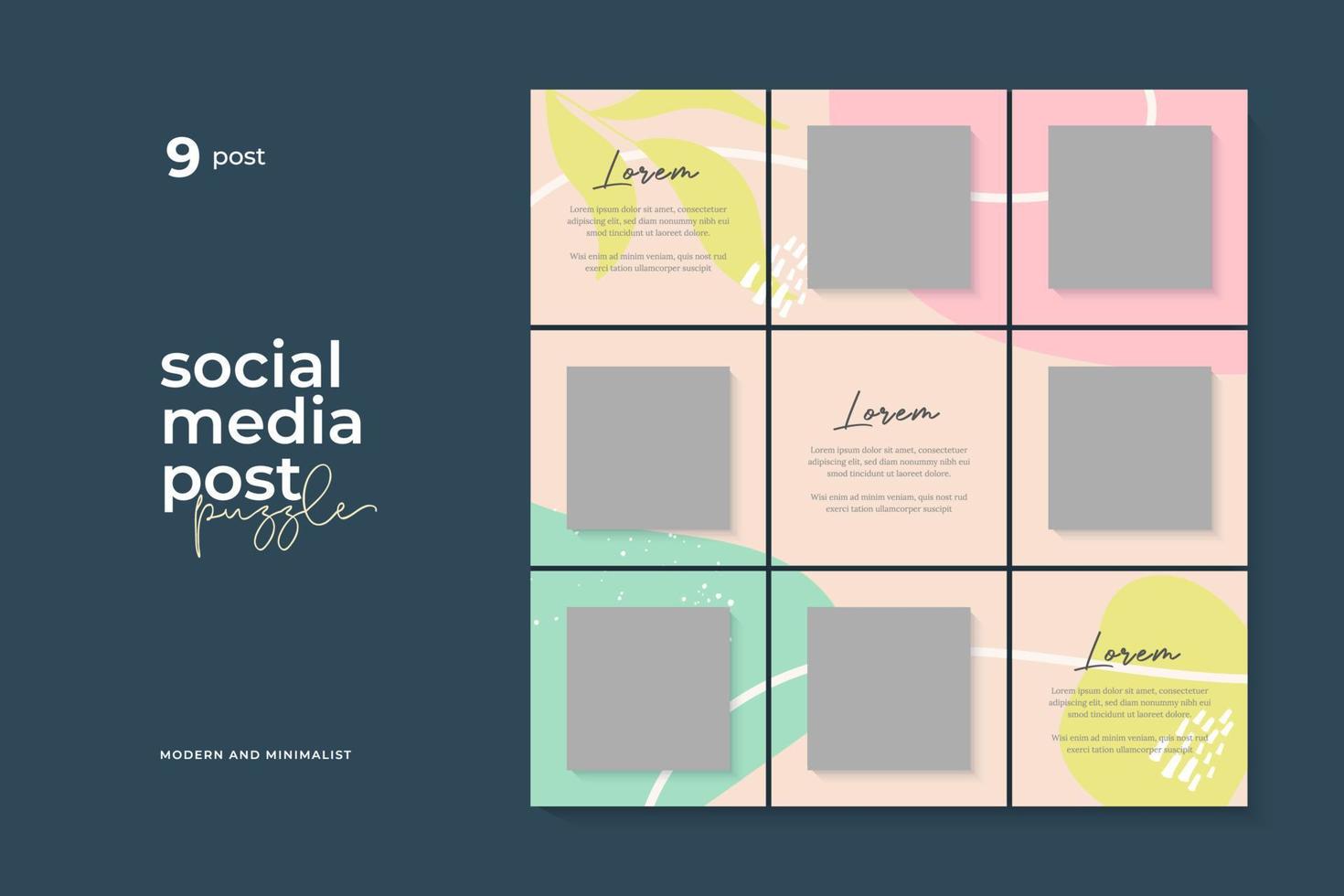 Social media post puzzle template vector, Background, Abstract. vector