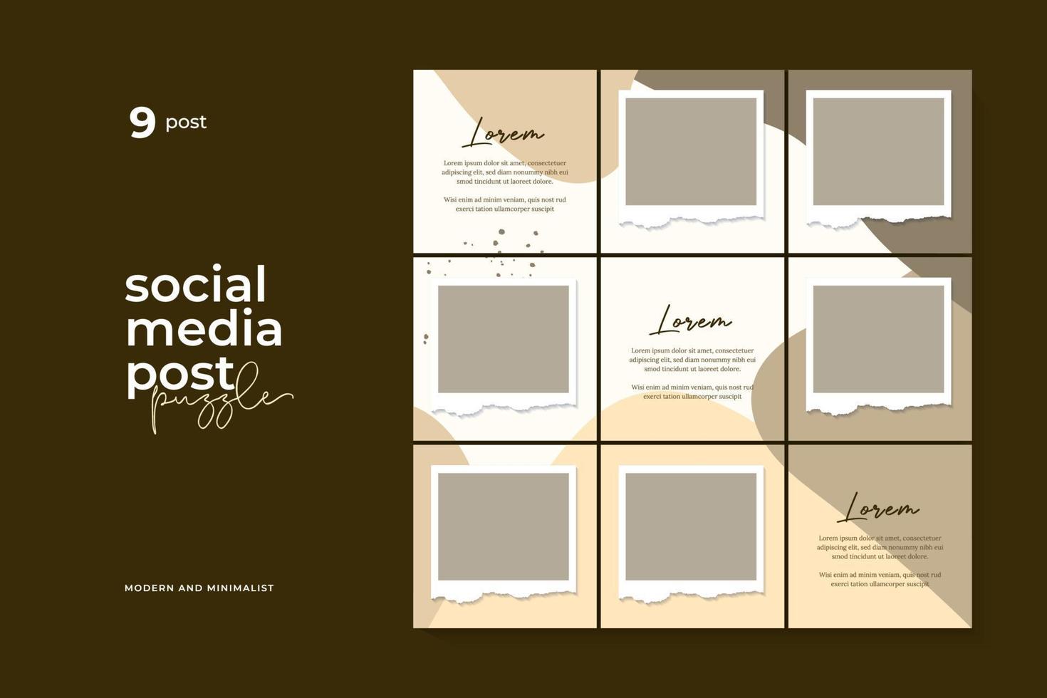 Social media post puzzle template vector, Background, Abstract. vector