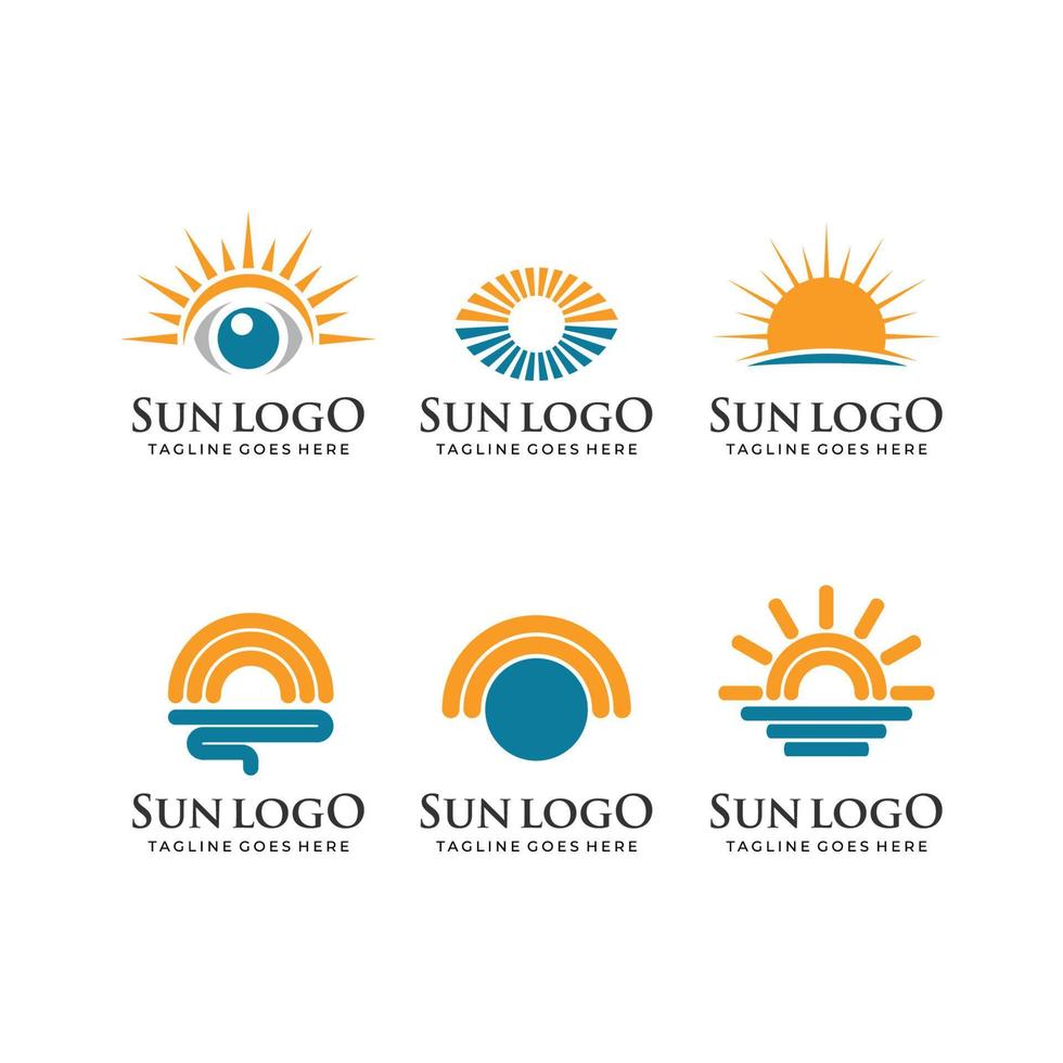 Sun Element Logo Set vector