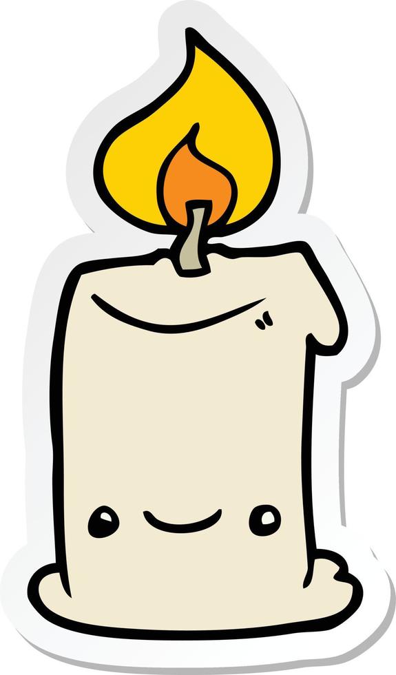 sticker of a cartoon candle vector