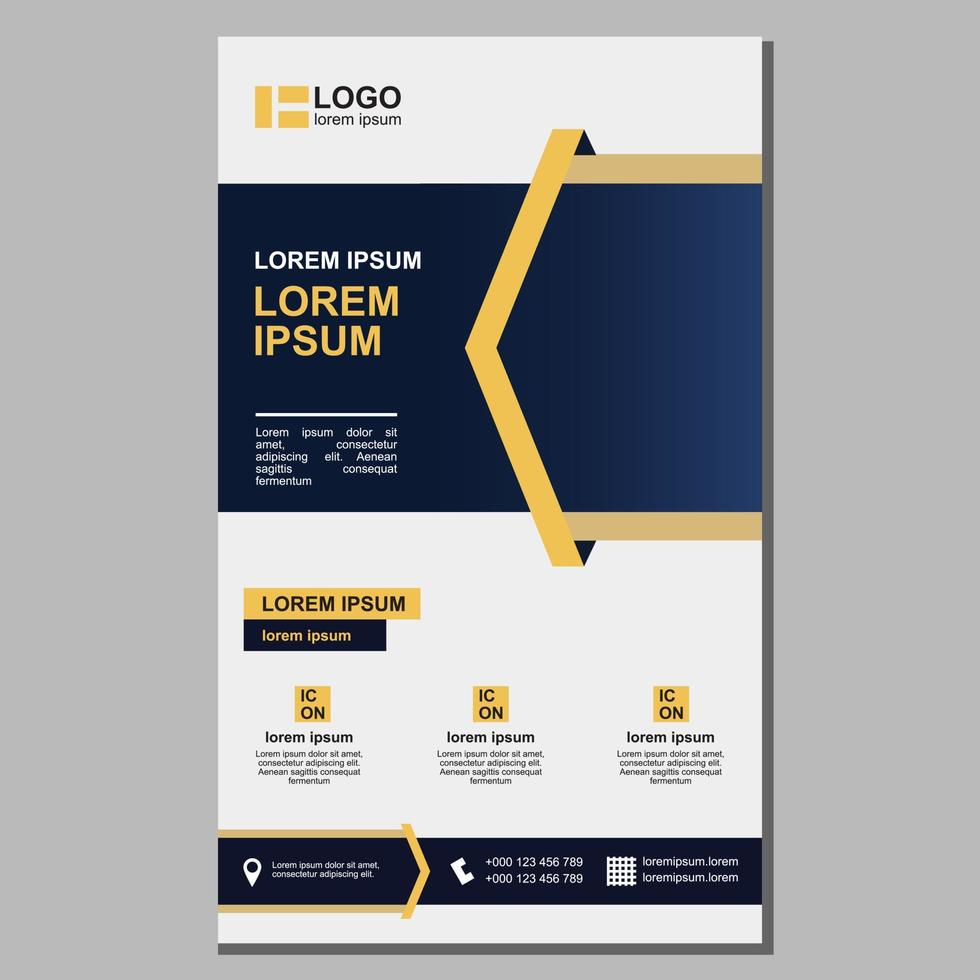Corporate and business flyer template blue gold vector