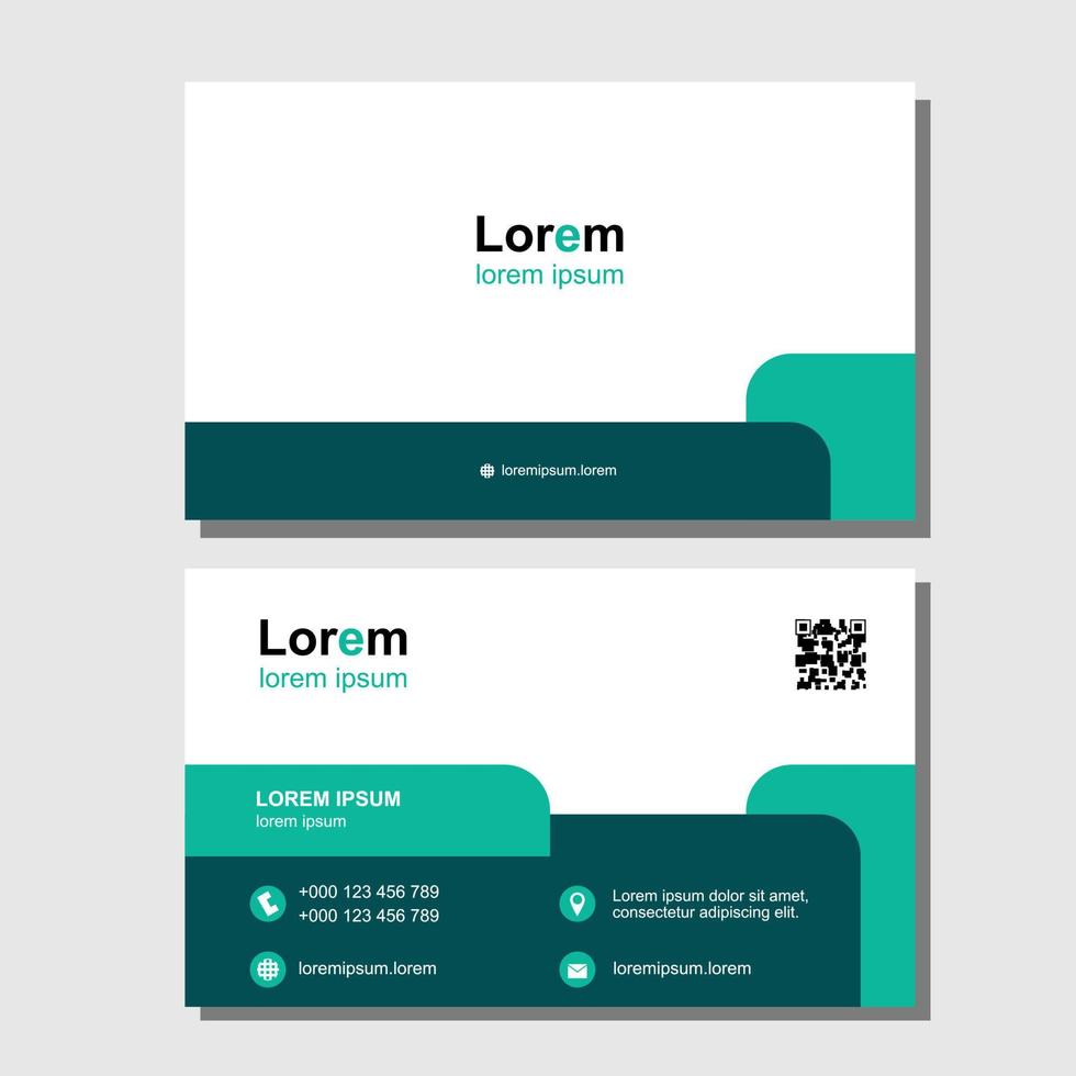 Modern business card design template black green vector