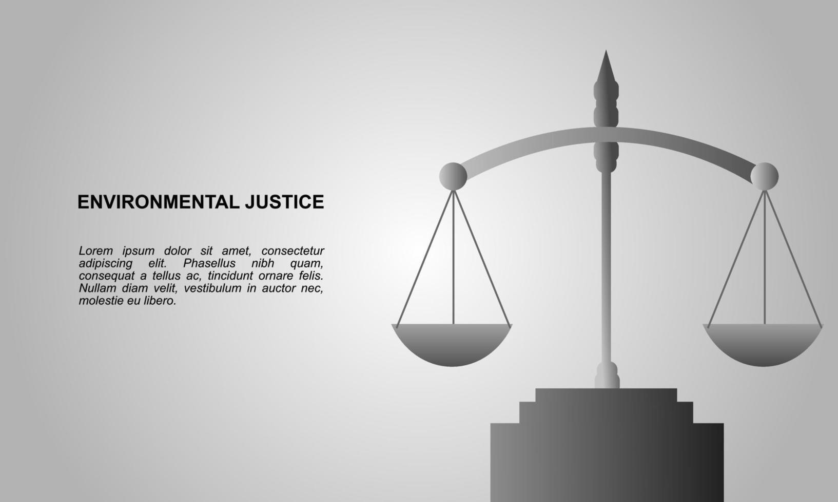 ilustración de justicia ambiental con escalas vector