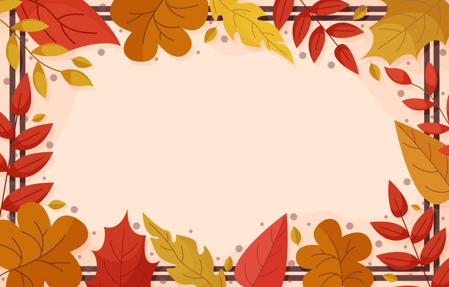 plantilla de borde de fondo de otoño vector