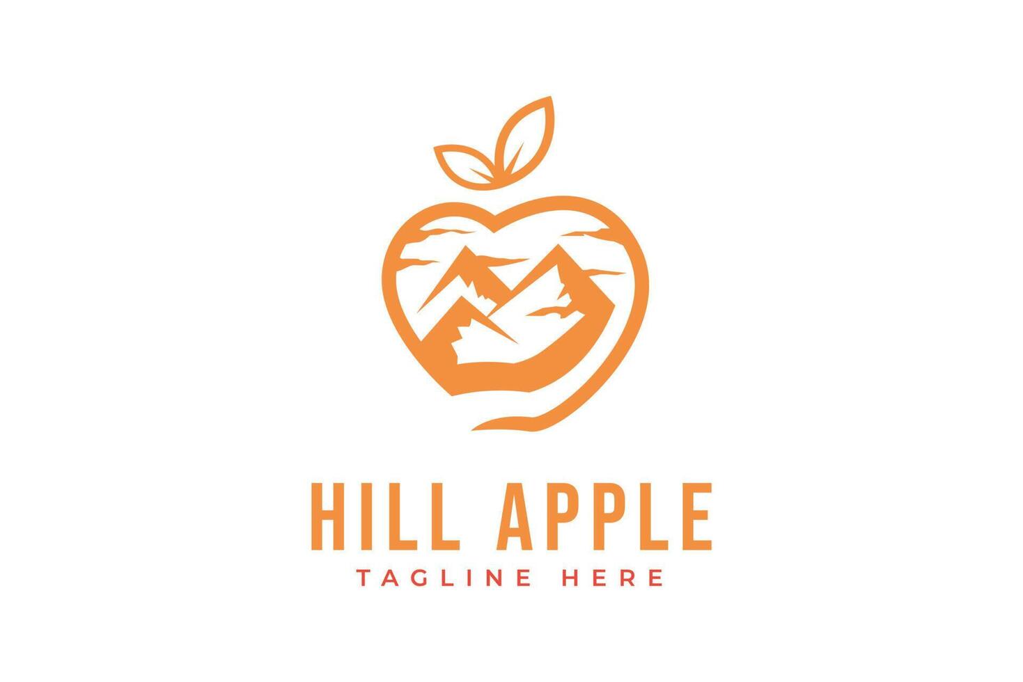 plantilla de logotipo moderno de hill apple vector