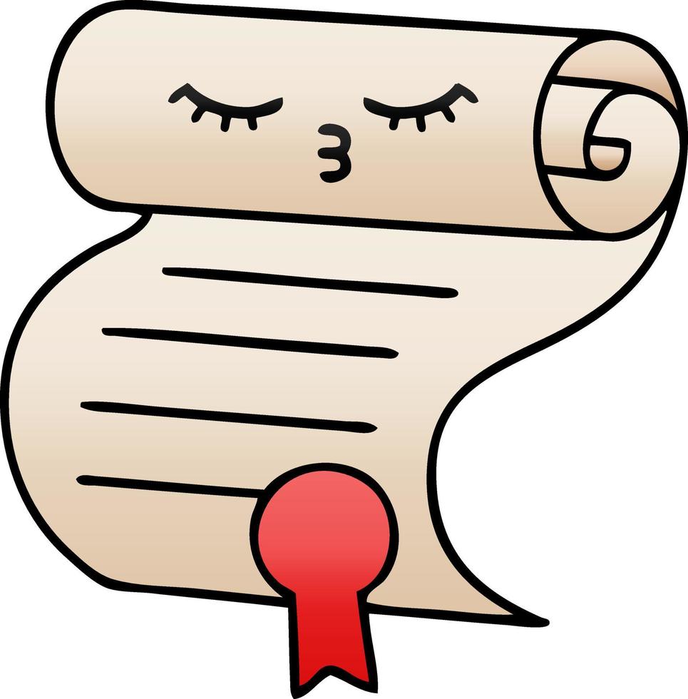 gradient shaded cartoon contract vector