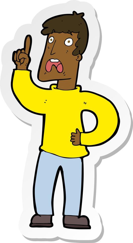 sticker of a cartoon man with complaint vector