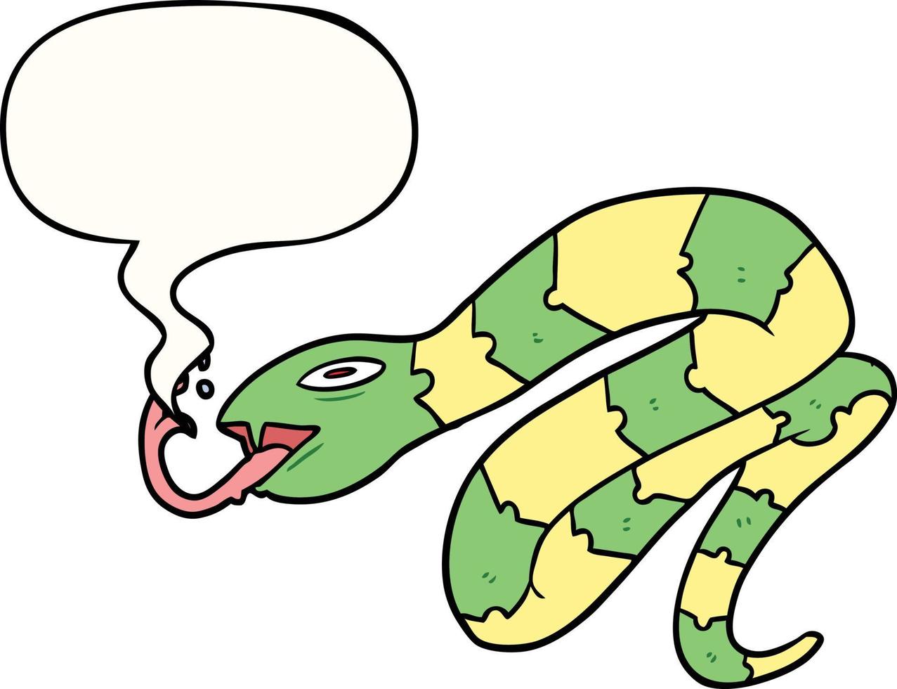 cartoon hissing snake and speech bubble vector