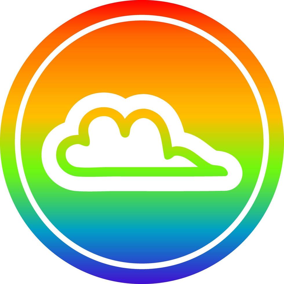 weather cloud circular in rainbow spectrum vector