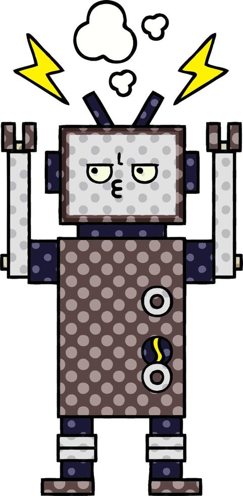 comic book style cartoon robot vector