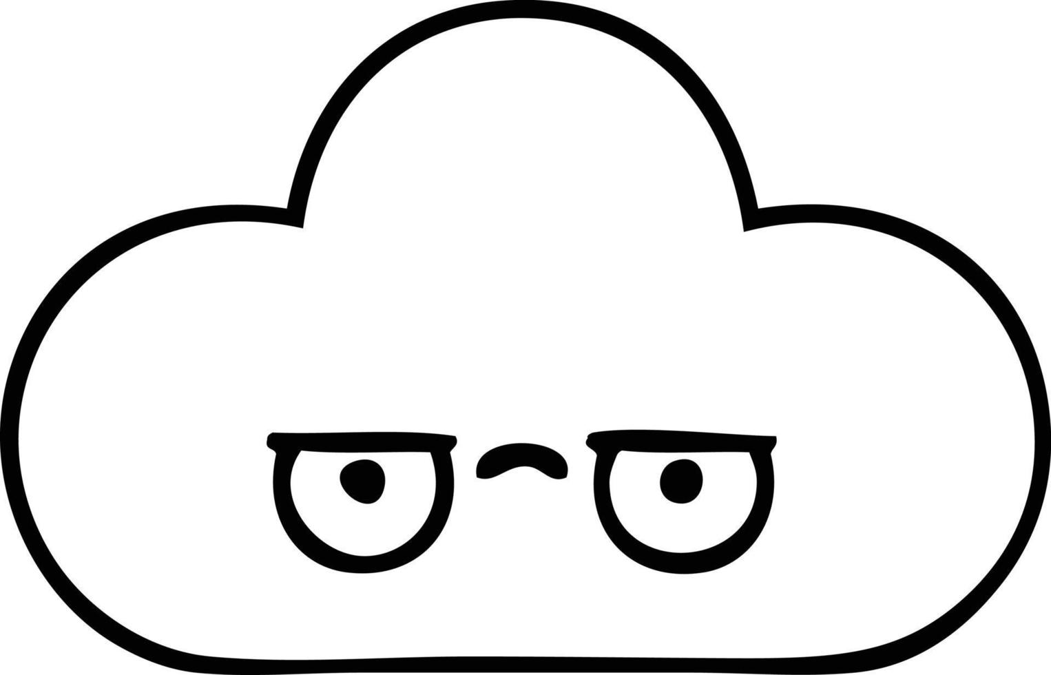 line drawing cartoon cloud vector