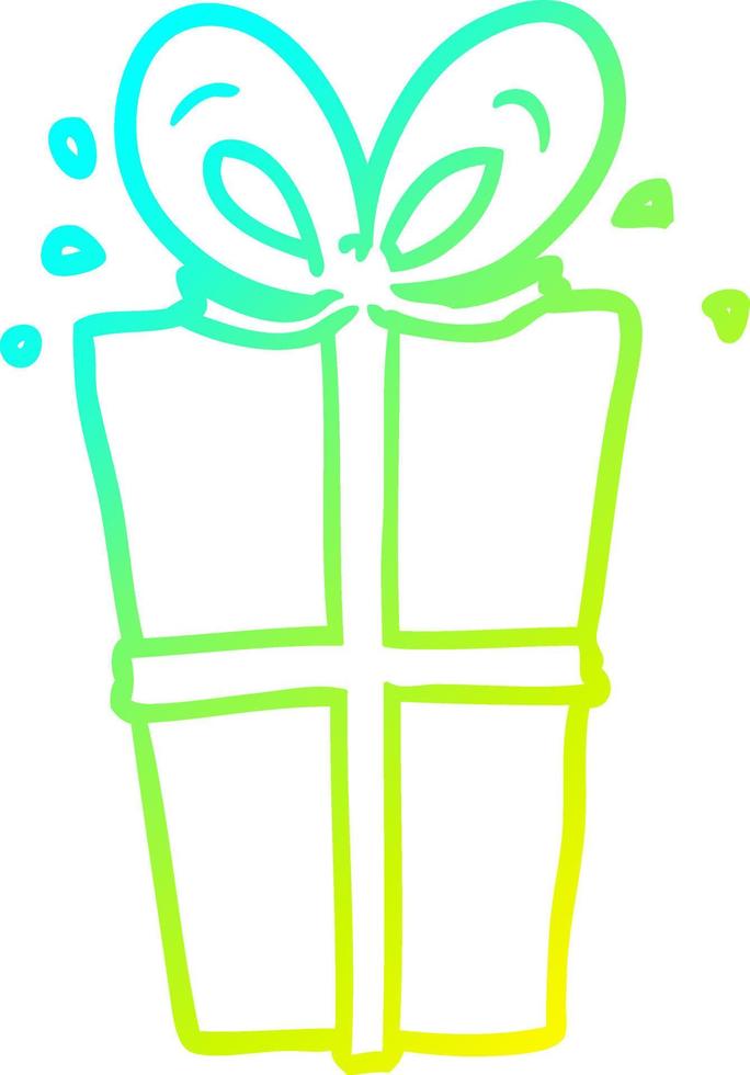 cold gradient line drawing wrapped gift vector