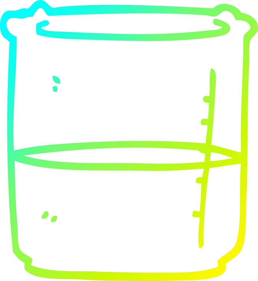 cold gradient line drawing cartoon beaker of blood vector