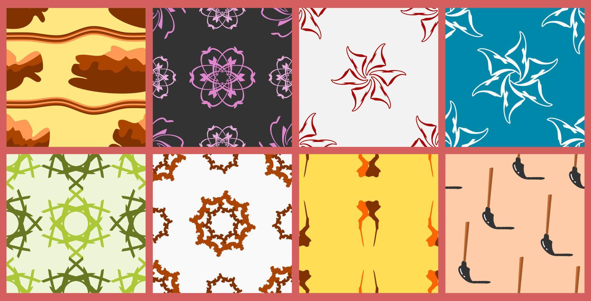 a collection of seamless patterns in an abstract and elegant style. Perfect for fabrics, invitations, and home or office walls vector