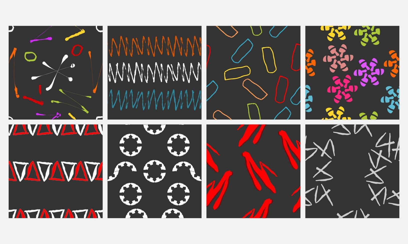 A collection of seamless patterns with abstract themes and high artistic value. Suitable for use on fabrics, book covers, invitations, or walls of homes and offices vector